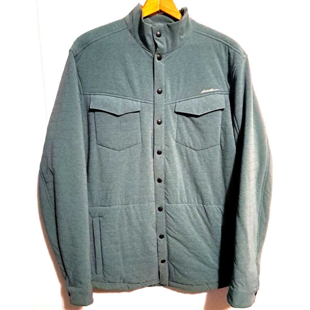 Mens Eddie Bauer Shirt Jacket Departure Lined Snap Front Fleece Lined XL Tall